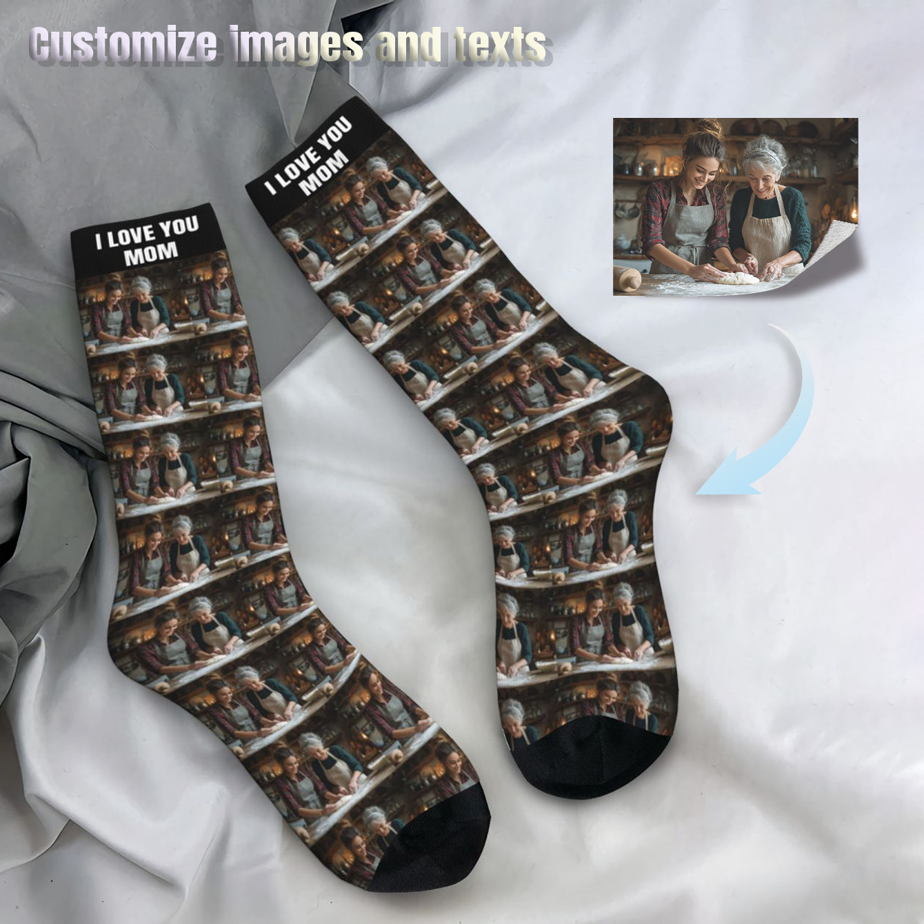 Photographic Memory - Calzini fotografici personalizzati Calzini personalizzati unisex