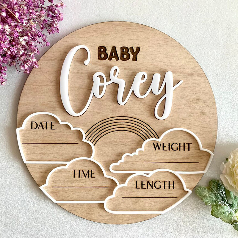 Photography Prompt - Nome del bambino personalizzato annuncio segno